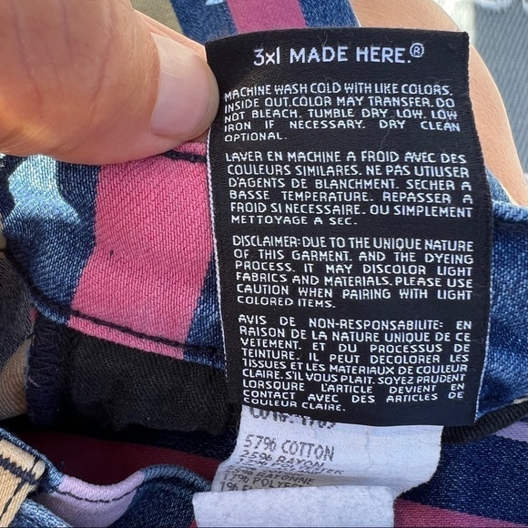 Anthropologie 3x1 Dustin High Rise Pleated Belted Striped Denim Shorts - Picture 14 of 15